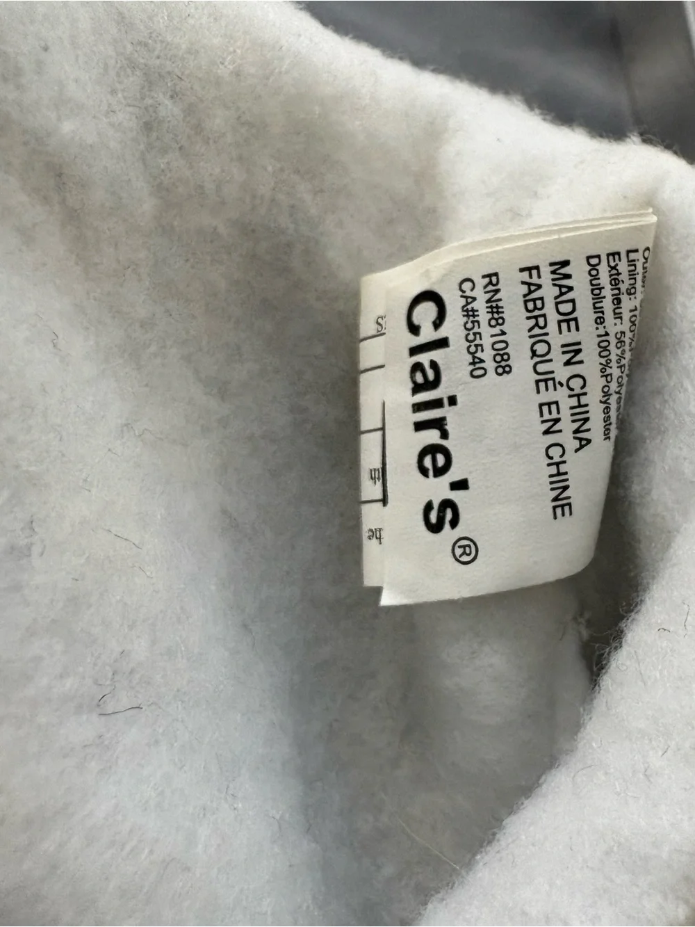 Vintage Claire's Faux Fur Leopard-Print Animal Hat in White, Gray, and Black